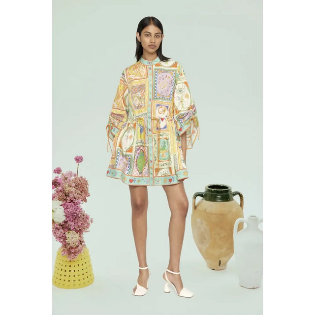 Alemais X Go-To Holiday Collab Mini Dress Yellow Size 14 - 14 / Multi - Dresses