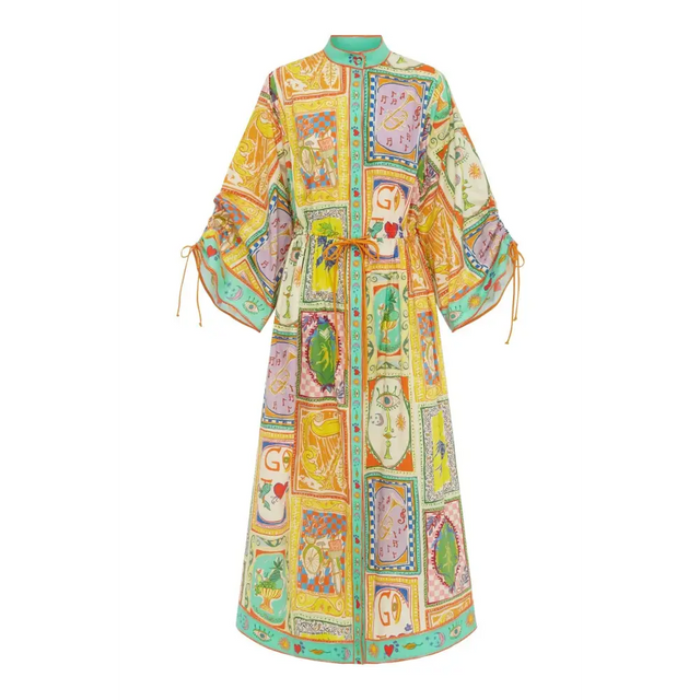 Alemais X Go-To Holiday Collab Shirtdress Yellow Size 12 - 12 / Multi - Dresses