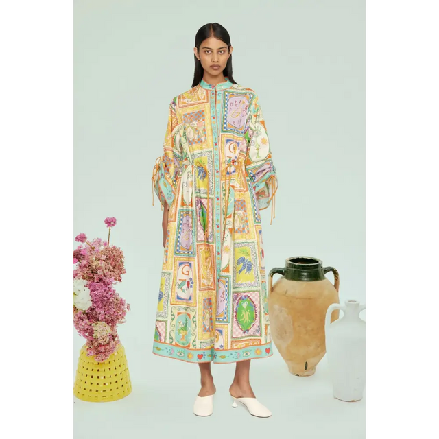 Alemais X Go-To Holiday Collab Shirtdress Yellow Size 12 - 12 / Multi - Dresses