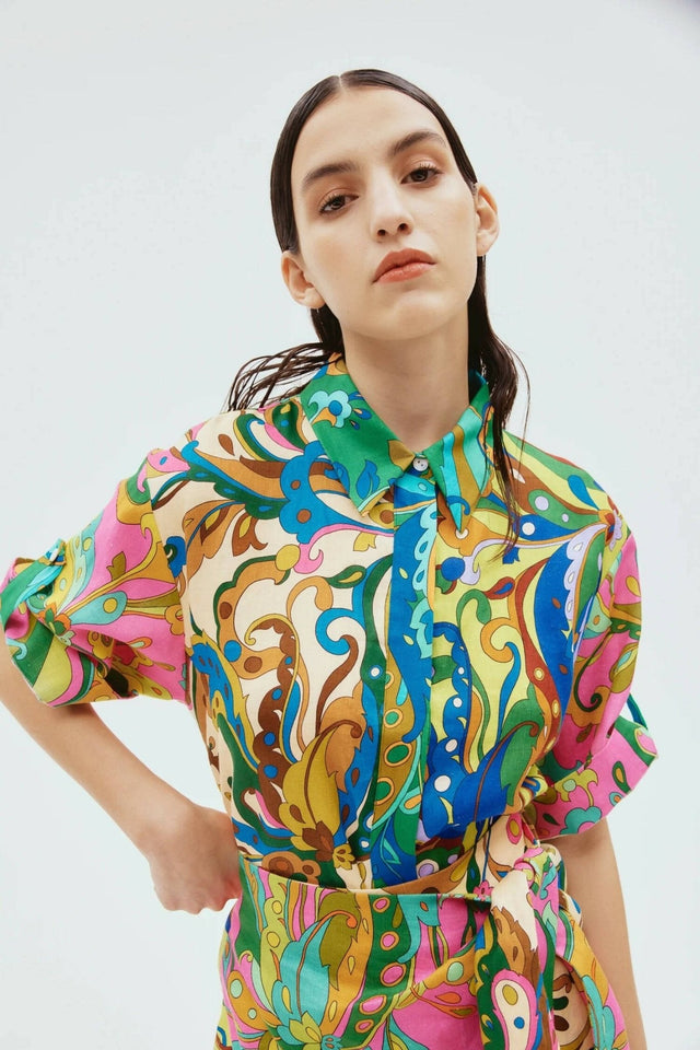 ALEMAIS - Alemais Yvette Linen Shirt and Sarong Skirt Set