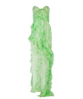 Alessandra Rich Asymmetric Embellished Tie-Dyed Silk-Georgette Gown Green Size 36/ AU 6 - 6 / Green - Dresses
