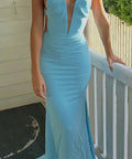 Alex Perry Blue Halter Gown - 6 / Blue - Dresses