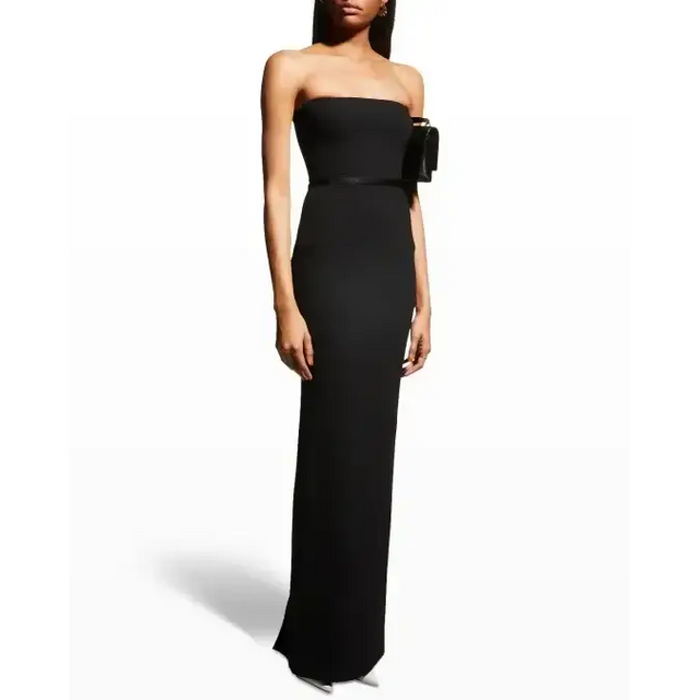 Alex Perry Grey Cassidy Strapless Column Gown - 6 / Black - Dresses