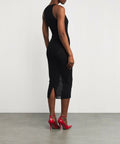 Alex Perry Halter Midi Dres Stretch Mesh Black Size 6 8 & 10 - Dresses