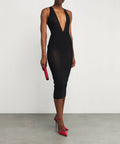 Alex Perry Halter Midi Dres Stretch Mesh Black Size 6 8 & 10 - Dresses