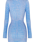 Alex Perry Howell Printed Stretch-Jersey Mini Dress - 8 / Blue - Dresses