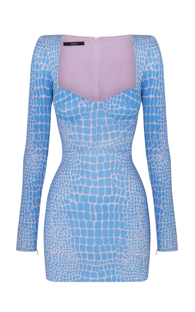 Alex Perry Howell Printed Stretch-Jersey Mini Dress - 8 / Blue - Dresses
