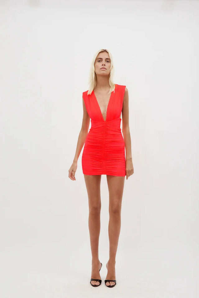 Alex Perry Keanan Strawberry Dress - 6 / Red - Dresses