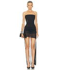 Alex Perry Strapless Longline High Low Mini Dress Black Size 8 & 10 - Dresses