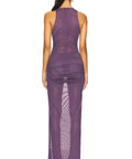 Alex Perry Tucked Halter Column Maxi Dress Purple Size 8 & 10 - Dresses