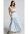 Amalie_The_Label_-_Emerita_Gathered_Crop_and_Tiered_Maxi_Skirt_Set_in_Chieti_Check_Blue_1