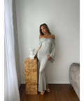 Amy Shehab Moonlight Lace Dress - 6 / Silver - Dresses