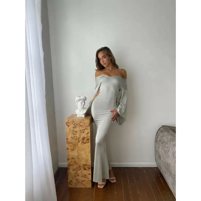 Amy Shehab Moonlight Lace Dress - 6 / Silver - Dresses