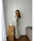 Amy Shehab Moonlight Lace Dress - 6 / Silver - Dresses