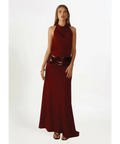 Ance Gria Adele Maxi Gown in Wine - Dresses