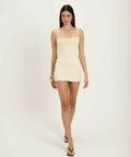 Ance Gria Jude Mini Skirt & Bustier Top Cream - 6 / Yellow - Outfit Sets