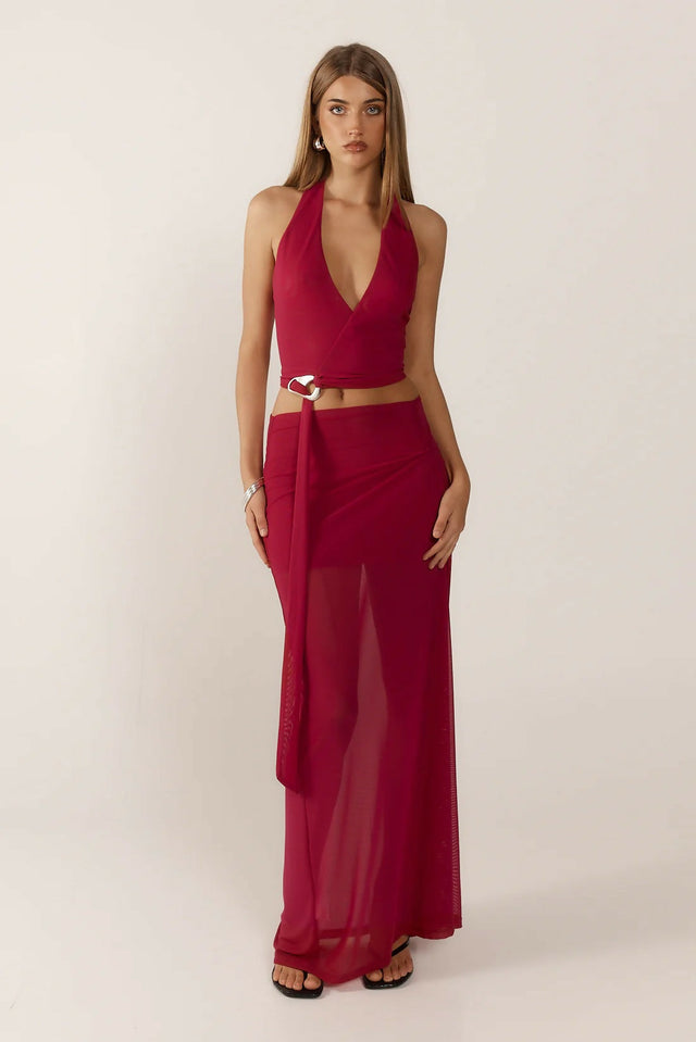 Ance Gria Sardinia Set in Raspberry - 8 / Red - Outfit Sets