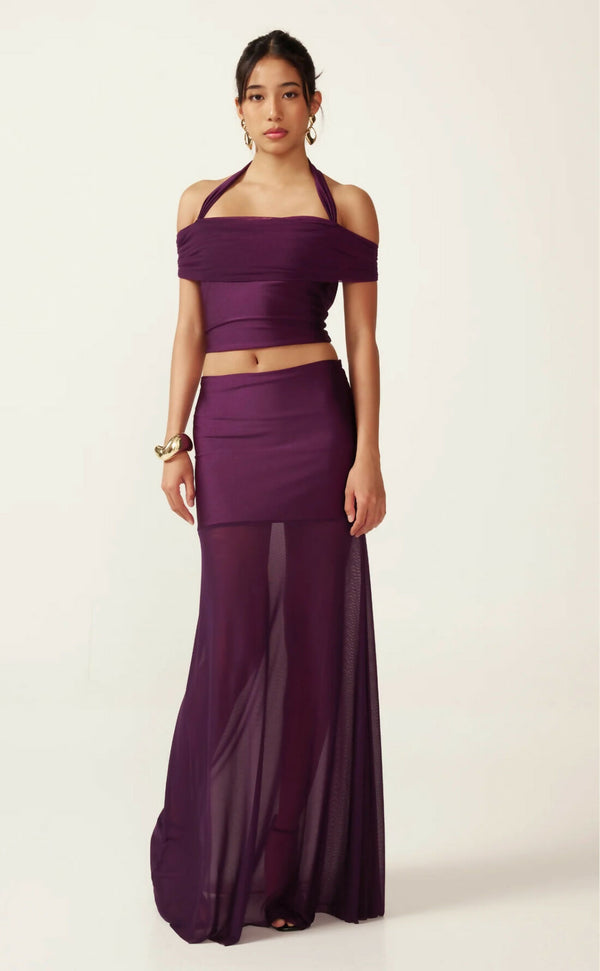 Ance Gria Vivienne Top & Skirt Set Purple Size S