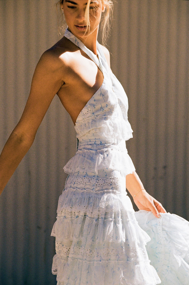 Anne Louise Boutique Lovette Halter Neck Dress White