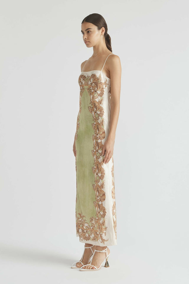 Antipodean Torrent Side Slit Slip Dress - 12 / Multi - Dresses