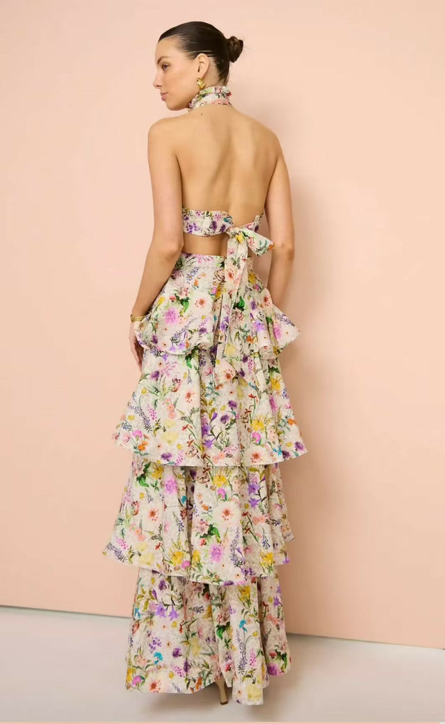 Aqua Blu Heather Maxi Dress In Jardine Print Size 6 8 & 10 - Dresses