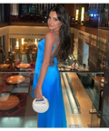 Arcina Ori ‘Amari’ Satin Maxi - XS / Blue - Dresses