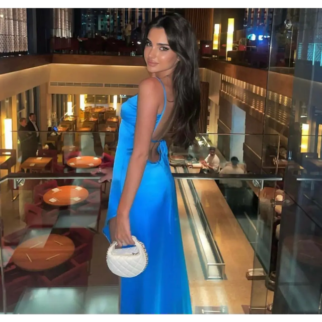 Arcina Ori ‘Amari’ Satin Maxi - XS / Blue - Dresses