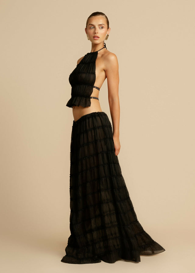 Arcina Ori Juliette Halter and Skirt Set in Black - Outfit Sets