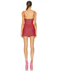 AREA Crystal Bow Mini Dress - 6 / Red - Dresses