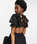 ASOS Mini Tea Dress In Chiffon With Tiered Skirt - Dresses