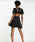ASOS Mini Tea Dress In Chiffon With Tiered Skirt - Dresses