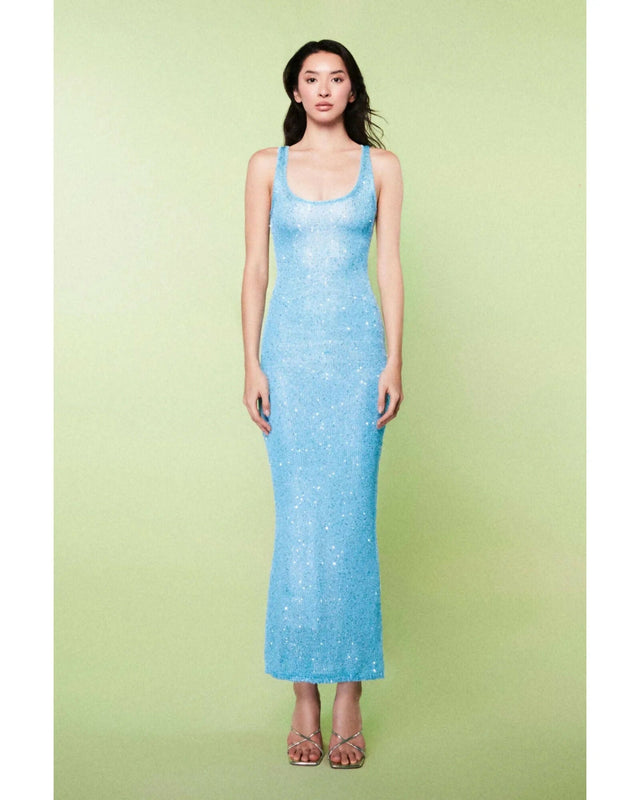 ASTA RESORT Ana Dress in Baia Blue Sequin - Dresses