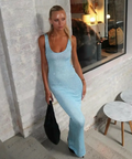 Asta Resort ‘Ana’ Sequin Maxi - XS / Light Blue - Dresses