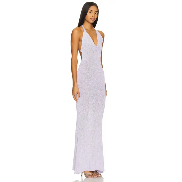 Asta Resort Daphne Maxi Dress Lavender Sequin XS & M - 10 / Violet - Dresses