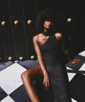 Asta Resort Jennifer Charcoal Sequin Maxi Dress - 6 / Black - Dresses