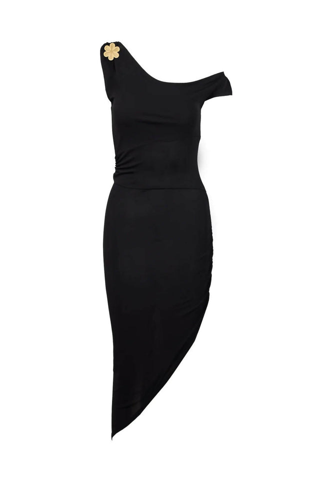 ASTA Resort Louisa Brooch Dress - Black
