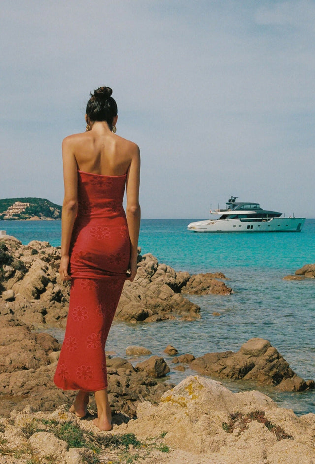 Asta Resort Monica Strapless Dress - 8 / Red - Dresses