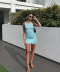 ASTA Resort Natalia Mini Dress - 8 / Blue - Dresses