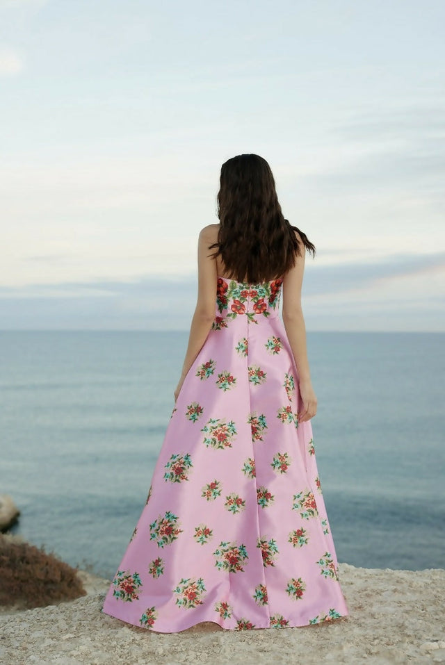 Aston Studio Audrey Dress in Salmon Bouquet 8, 10 & 12 | Passion For Fashion