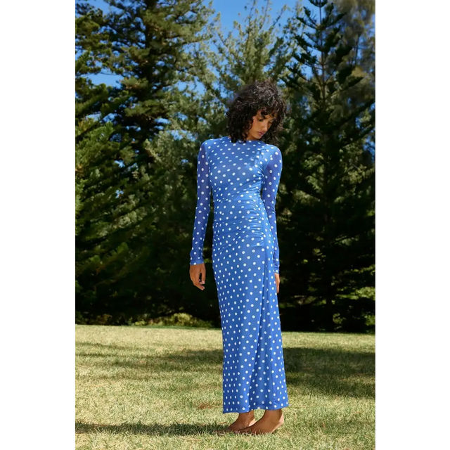 Aston Studio - Elizi Mesh Dress - Royal/Antique - 10 / Blue - Dresses