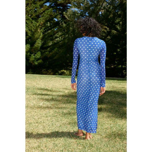 Aston Studio - Elizi Mesh Dress - Royal/Antique - 10 / Blue - Dresses