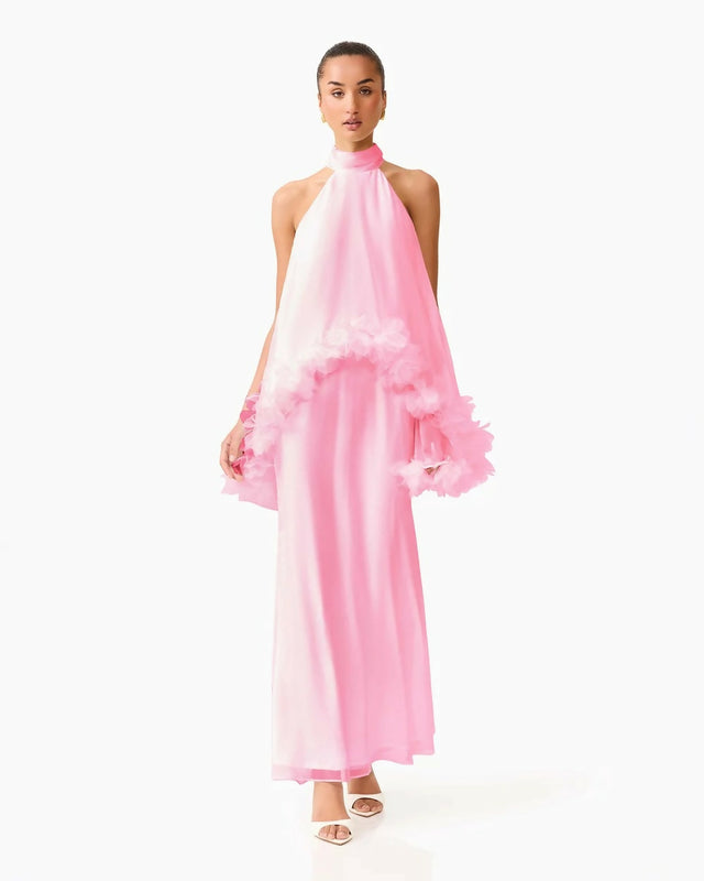 Elliatt Poppy Cape Gown Pink Size 8, 10