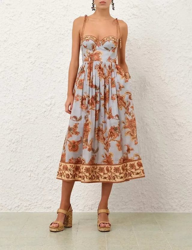 Zimmermann Aster Corset Midi Dress