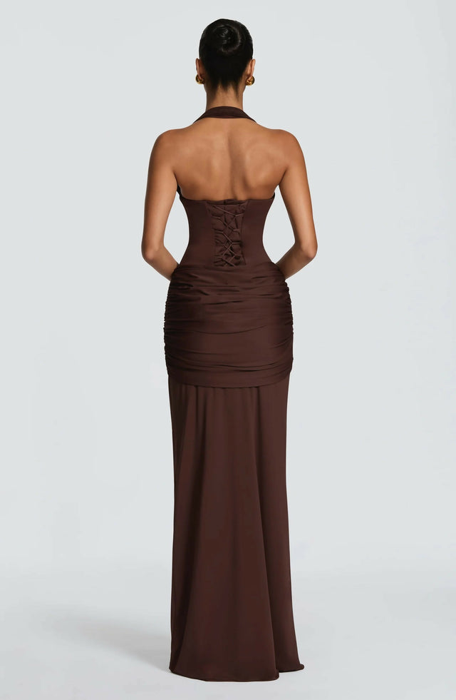 BABYBOO Gia Maxi Dress Plum Brown