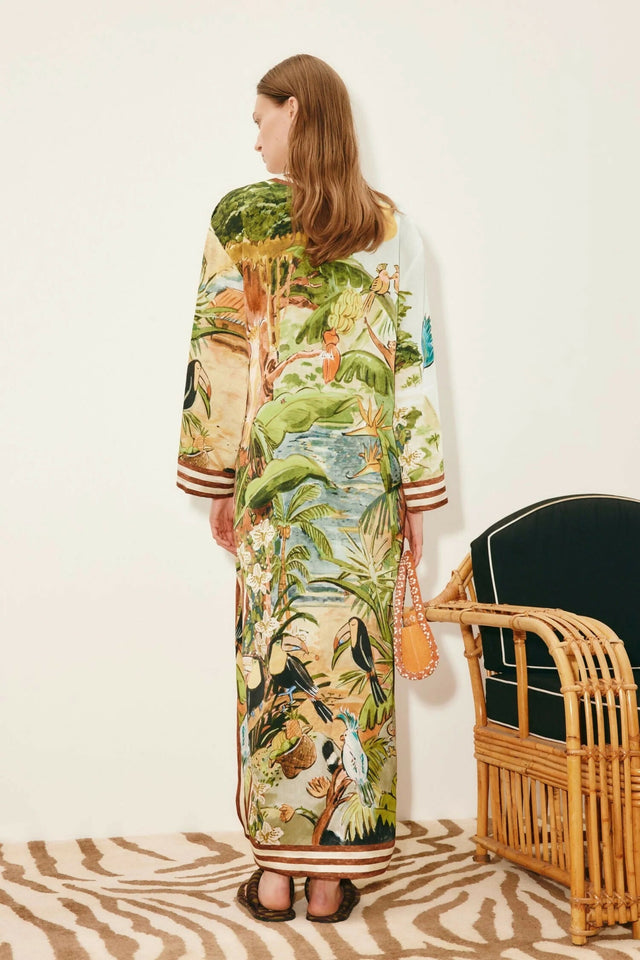 Alemais Toucan Tango Silk Midi Dress