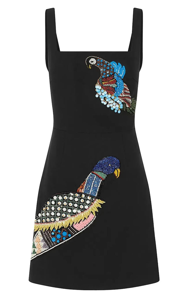 Alemais Rowena Beaded Mini Dress Black