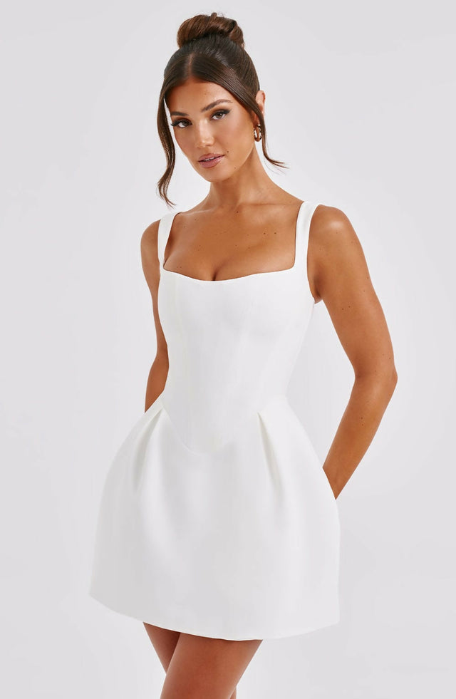 Babyboo Janiya Mini Dress in Ivory - 8 / White - Dresses