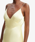 Bardot Capri Diamonte Slip Midi Dress - 8 / Yellow - Dresses