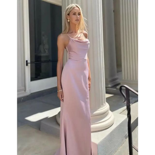 Bariano Stephanie Cowl Drape Gown - 8 / Pink - Dresses
