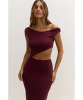 Bayse Brand Elara Midi Dress in Plum - 6 / Red - Dresses